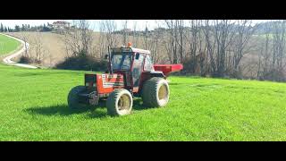 Fiatagri 6590 e spandiconcime Faza concimazione grano duro 202324 [upl. by Namlas]