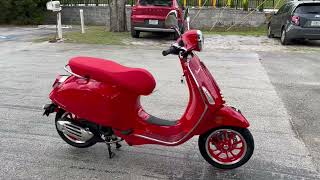 2022 Vespa Primavera 50 RED Edition at Euro Cycles of Tampa Bay Florida [upl. by Ainotahs]