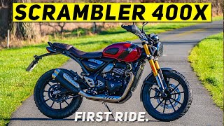 2024 Triumph Scrambler 400X  First Ride Review [upl. by Eneirda]