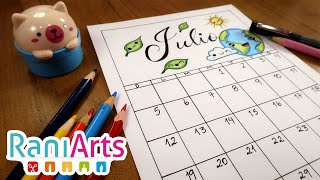 CALENDARIO JULIO  BULLET JOURNAL  ORGANIZACIÓN  DIY [upl. by Ensoll]