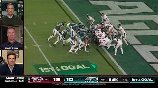 TUSH PUSH ALERT 🚨 Matt Ryan on the PERFECT PREDICTION BOARD after Eagles TD  ManningCast [upl. by Amalbergas677]