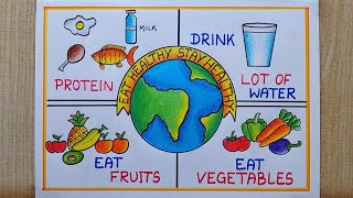 National Nutrition Week Poster drawing World Food Day drawing Healthy Diet chart DrawingFood chat [upl. by Jamila517]