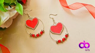 DIY Heart Hoop Earrings shorts youtubeshorts earrings jewellerymaking heart tutorial abarts [upl. by Kehoe]