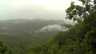 Blue Ridge Parkway Chestoa View Overlook 4K Rainy Day View [upl. by Ahders]