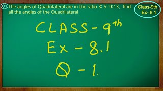 Class  9th Maths  Quadrilaterals  Ex 81 Q no 1 solved ncert cbse [upl. by Ellenaj473]