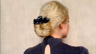 Curly bun updo for long hair style Праздничные прически своими руками [upl. by Perice]