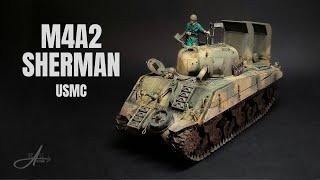 M4A2 Sherman USMC  Italeri 135  Full build [upl. by Graniela]