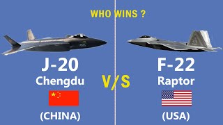 Comparison of Chinas built J20 and USAs built Raptor F 22 fighter jet USA CHINA [upl. by Knorring]