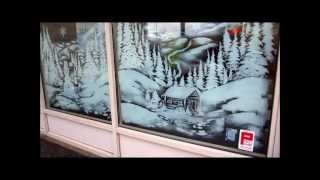 Christmas Window Snow Scene Painting [upl. by Lenna]