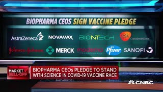 Biopharma CEOs pledge to stand with science in Covid19 vaccine race [upl. by Rufina]