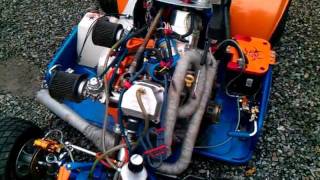 Kubota Supermodified Twin ARMA FXT USLMRA Racing Lawnmower [upl. by Ydnem]