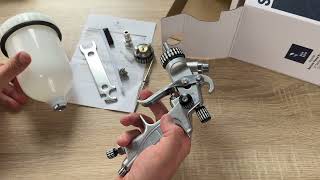 BenBow HVLP Lackierpistole PK60  professionelle Spray Gun mit Fließbecher Unboxing [upl. by Anehsuc]