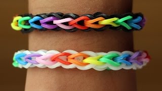 Rainbow Loom English  DOUBLE CROSS SINGLE  Loom Bands easy how to DIY [upl. by Albemarle]