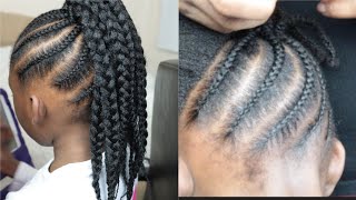 SIMPLE CORNROWS HAIRSTYLES  CROCHET BUN [upl. by Aracaj]