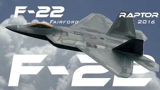 F22 4K UHD Lockheed F22 Raptor demo Airshow RIAT RAF Fairford 2016 What a Beast [upl. by Franzoni]