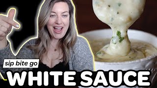 White Pizza Sauce Recipe Garlic Alfredo Style [upl. by Highams59]