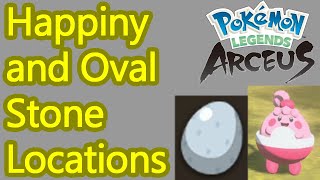 Pokemon Legends Arceus Happiny locations and oval stone farming guide [upl. by Nadnal]