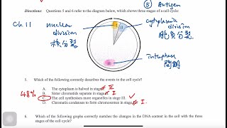 2023 DSE Biology MC Paper 1A Q5 Cell Cycle 細胞週期：必定要識的圖 [upl. by Bergmann]