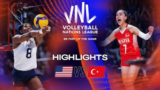 🇺🇸 USA vs 🇹🇷 TUR  Highlights Week 1  Womens VNL 2023 [upl. by Ail640]