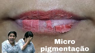 Micropigmentação labial cicatrização [upl. by Leamse511]