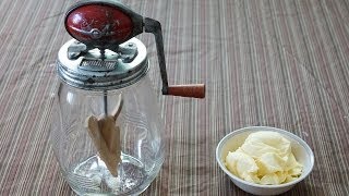 Making butter by hand with Dazey Butter Churn [upl. by Einnod284]