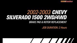 Replacing Brakes amp Rotors on a Chevy Silverado 2 or 4 Wheel Steering  20022003  Make Model Series [upl. by Eniale]