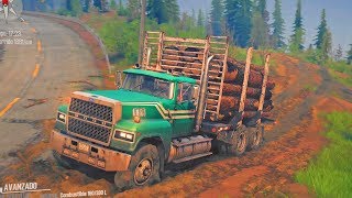 Ford LTL 9000  Transportando Troncos en Monte Logmore  American Wilds [upl. by Allis]