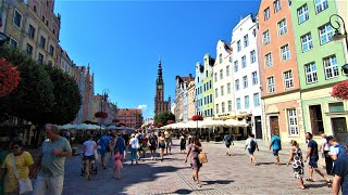 Walking Tour in Gdansk Poland City Hall Square Marina Ambersky Wyspa Spichrzow Olowianka [upl. by Alyss97]