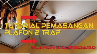 Tutorial Membuat Plafon 2 Tingkat Ukuran 3mx4m  Plafon Minimalis  Cara Memasang rangka plafon [upl. by Tiphany23]