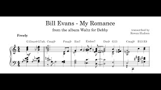 Bill Evans  My Romance  Piano Transcription Sheet Music in Description [upl. by Aletha94]