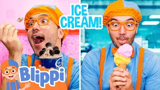 Blippi Makes Ice Cream Educational Videos for Kids [upl. by Cockburn]