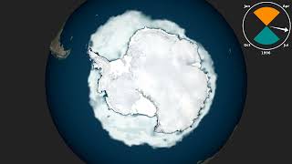 Animation of Antarctic sea ice coverage 19782023 [upl. by Wertz406]