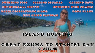 Island Hopping the Exumas Great Exuma to Staniel Cay Bahamas Coastline Adventures [upl. by Rockwood362]