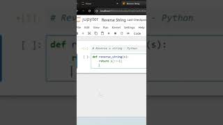 Reverse a string in Python ⚠️ interview chatgpt technology education shorts CodeWithHarry [upl. by Gnirps]