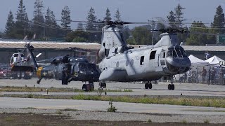 CH46 SeaKnight and MH60S SeaHawk takeoff Vertical Challenge 2012 [upl. by Eerol]