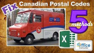 5 Methods for fixing Canadian Postal Codes in Excel [upl. by Annaoy]