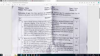 IIT ISM  WELL LOGGING GPC 510  PREVIOUS YEAR QUESTION PAPER [upl. by Cony]