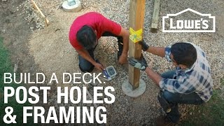 How To Build a Deck  Post Holes amp Framing 2 of 5 [upl. by Schecter]