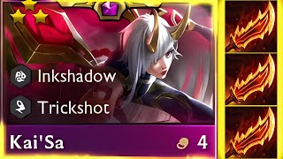 3x Guinsoo Kaisa with quotTrickShot Augmentquot is MACHINE GUN  5 inkshadow Kaisa 3 Star  TFT SET 11 [upl. by Jasen556]