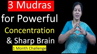 3 Mudras for Powerful Concentration amp Sharp Brain [upl. by Elocal]