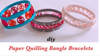 How To Make Quilling Bangle BraceletsPaper Quilling BanglesQuilling Jewelry [upl. by Krug]