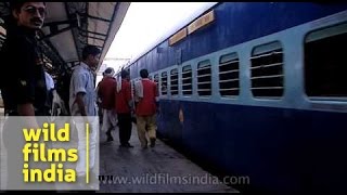 Indian train slows down after entering New Delhi Railway station [upl. by Jorry996]