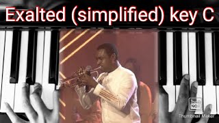 How to play Exalted by Nathaniel basseysimplified piano chord tutorialkey C [upl. by Lalise]