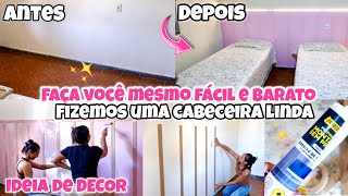 FAÇA VOCÊ MESMO FIZ UM CABECEIRA LAMBRIL FÁCIL E BARATO TRANSFORMEI CASA DA AMIGA IDEIA DE DECOR💡 [upl. by Dane]