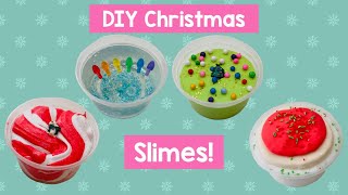 4 DIY Christmas Slimes Super Fun Holiday Slime Recipes [upl. by Enialahs]