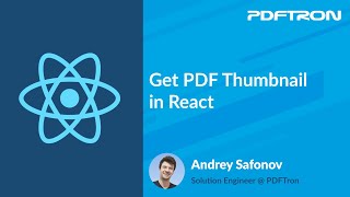 Get PDF DOCX Thumbnail in React JavaScript  PDFTron WebViewer Series [upl. by Katey]