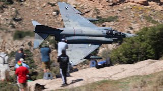 THE LEGENDARY F4 PHANTOMS FLYING LOW IN THE GREEK MACH LOOP  4K [upl. by Elyag]