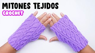 Como Tejer Guantes SIN DEDOS o MITONES a Crochet Paso a paso ‼ [upl. by Aubarta]