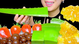 ASMR MOST POPULAR FOOD PART 1 ALOE VERA TANGHULU HONEYCOMB TAPIOCA PEARLS  TRACYN ASMR [upl. by Imnubulo]