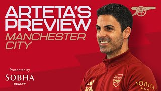 PRESS CONFERENCE  Mikel Arteta previews Man City  Title race team news Saka Martinelli and more [upl. by Ashwell363]